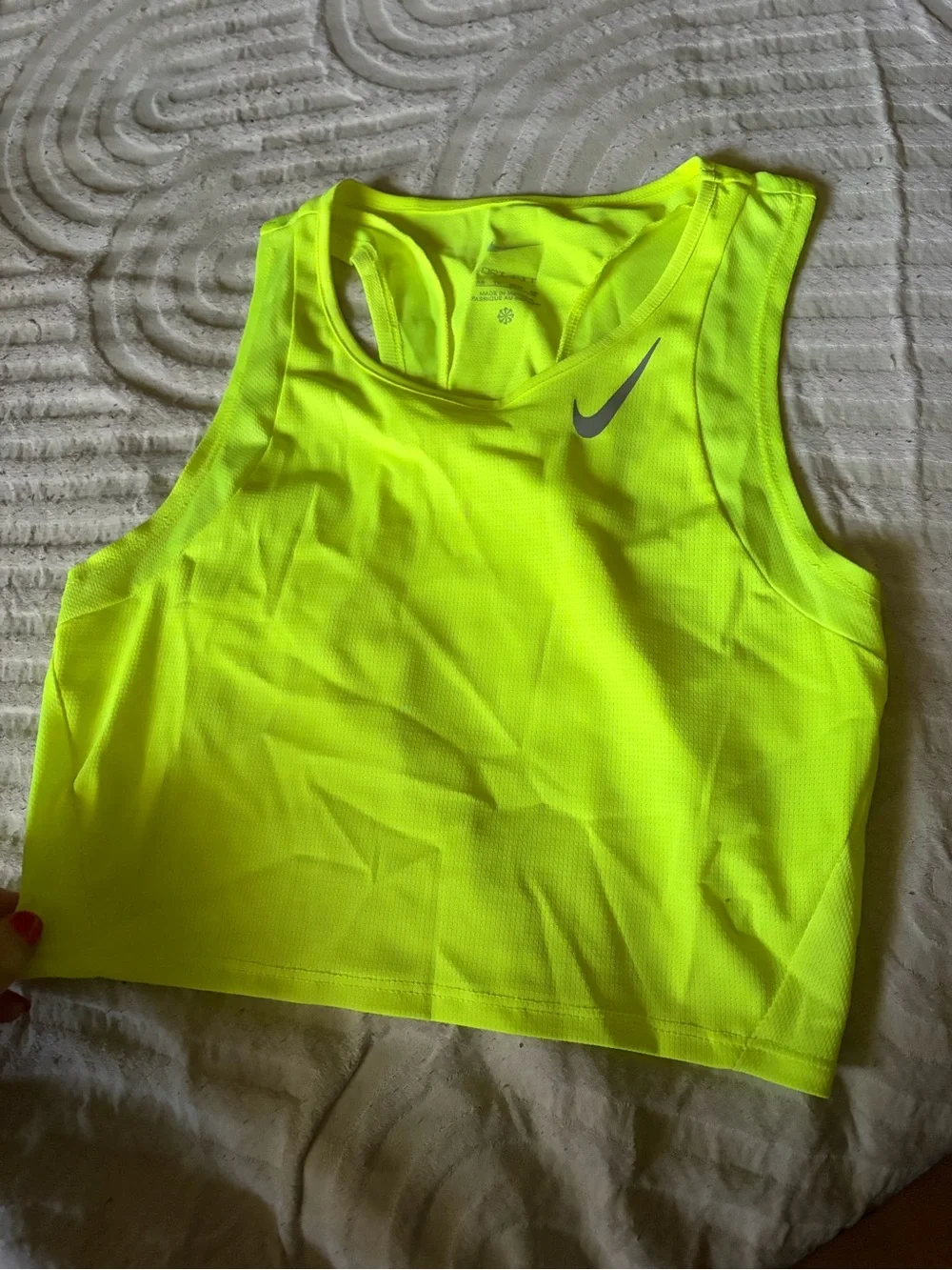 Nike Neon Yellow Racerback Performance Crop Top